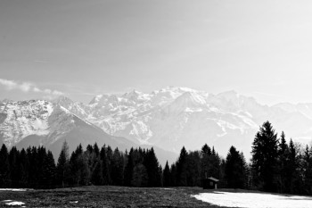 Le Mont Blanc en noir et blanc