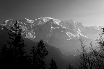Le Mont Blanc en noir et blanc