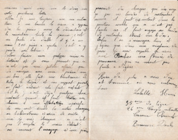 lettre manuscrite juillet 1915