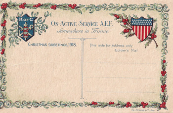 carte postale On Active Service with American Expeditionay Forces