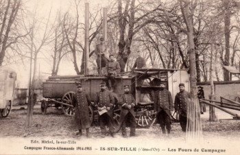 carte postale Campagne Franco-Allemande 1914-1915 -- IS-SUR-TILLE (Côte d'Or) -- Les Fours de Campagne